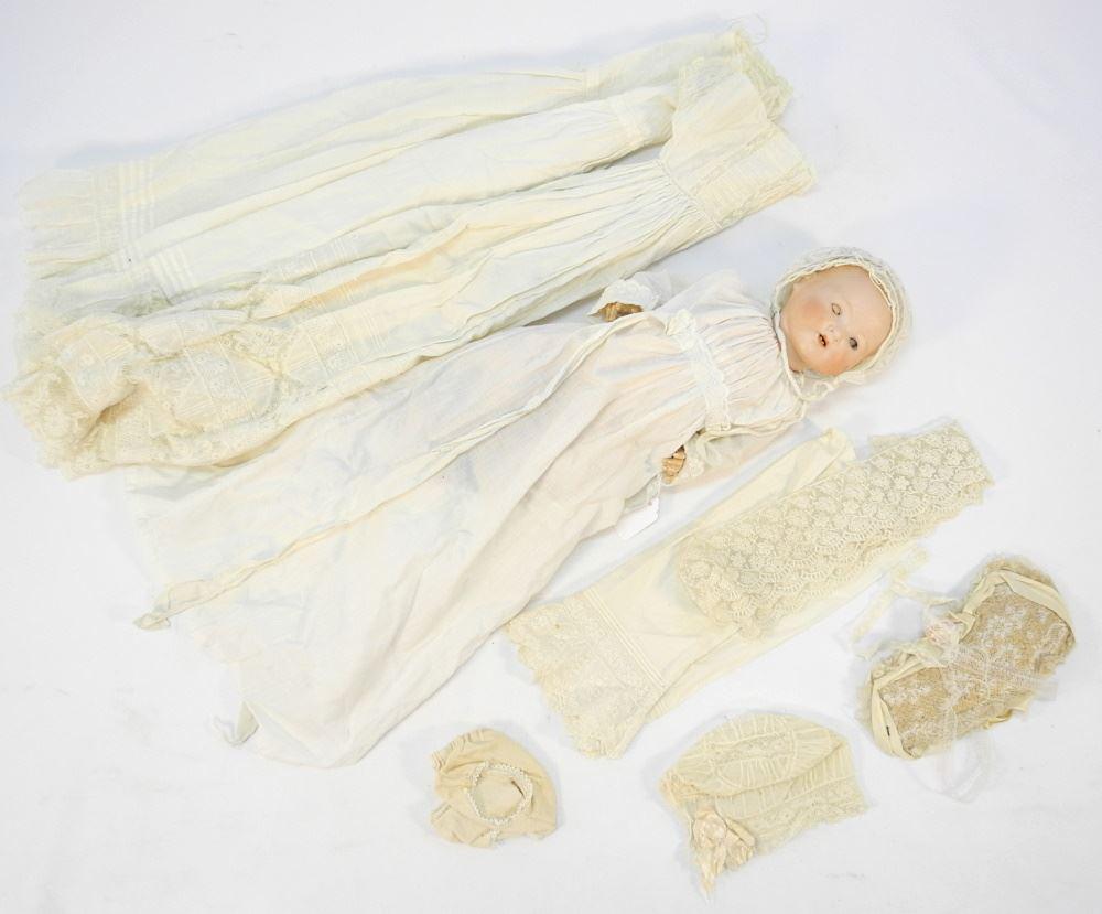 Armand Marseilles Germany 351/ 3 1/2 K Porcelain Head Doll with Composi- tion, 16" Length. (1 of 1)