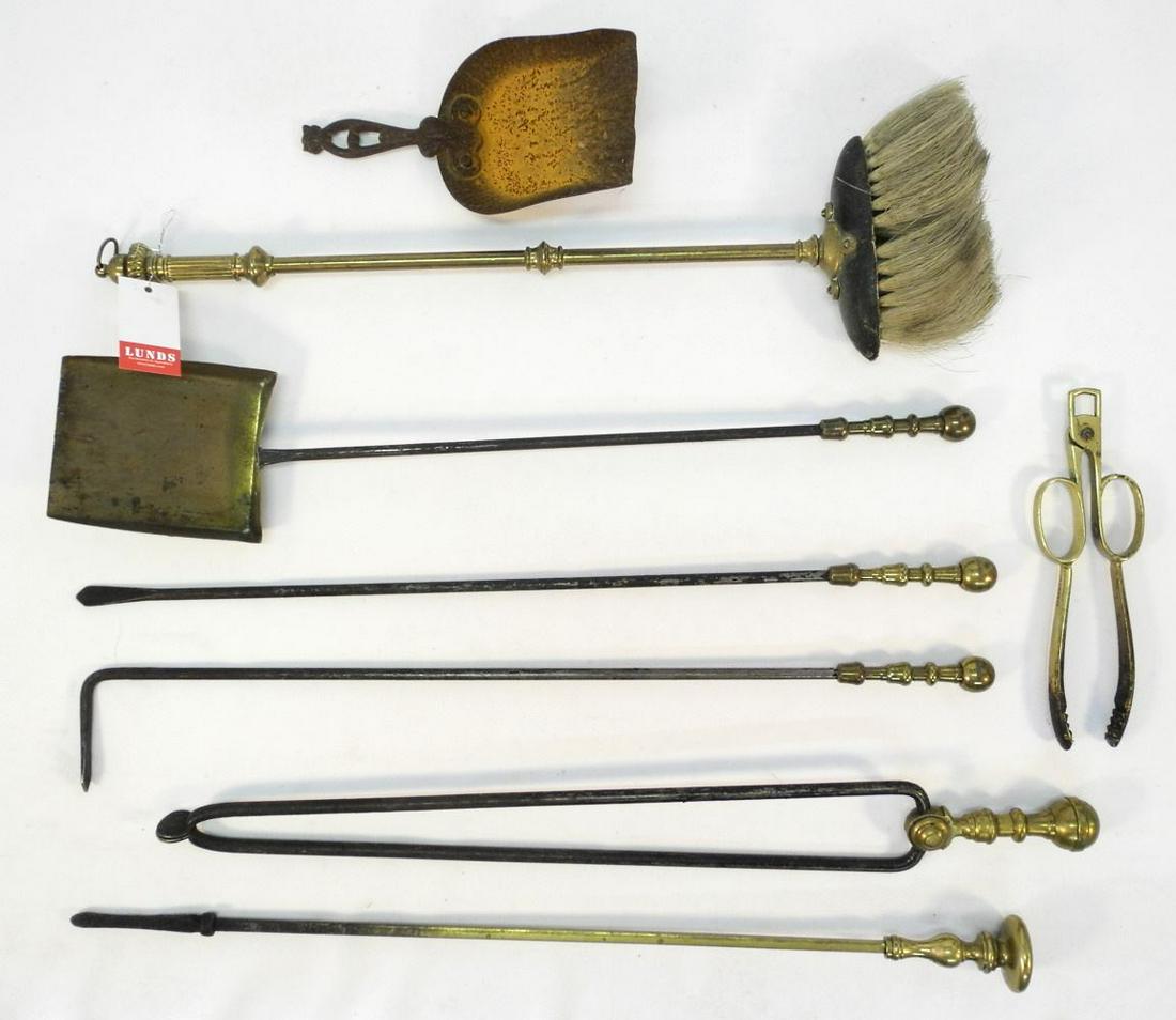 Set of 7 Fire Irons, 26" High.: Set of 7 Fire Irons, 26" High.