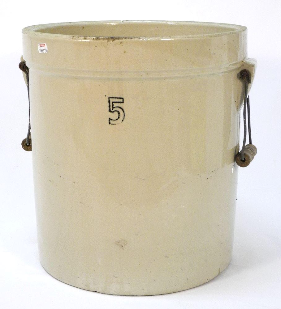 5 Gallon Stoneware Crock, 14" High. (1 of 1)
