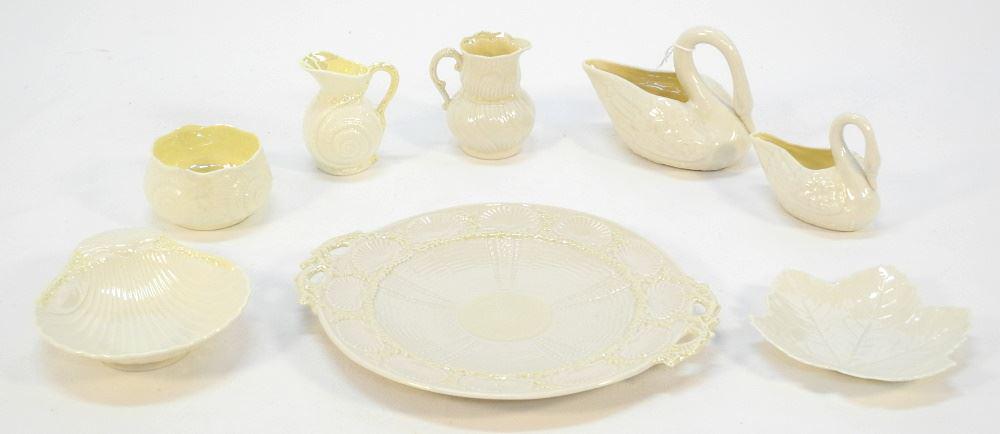8 Belleek Porcelain Items: Dish/ Swans/ Shells/ Etc. (1 of 1)