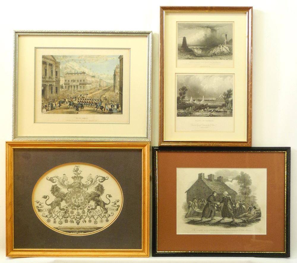 Collection of 8 Framed 19th Century Prints of Napoleonic War Subjects, 9" x 7 1/2". (1 of 2)