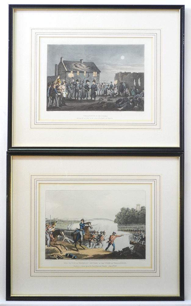 Collection of 5 Colour Prints of Waterloo Victory Scenes, 4 1/2" x 13". (1 of 4)