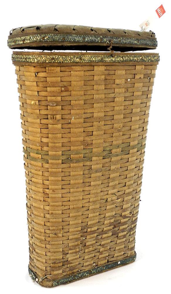 WWI Era Wicker Shell Caddy/ Carrier, 22 1/2" High.: WWI Era Wicker Shell Caddy/ Carrier, 22 1/2" High.