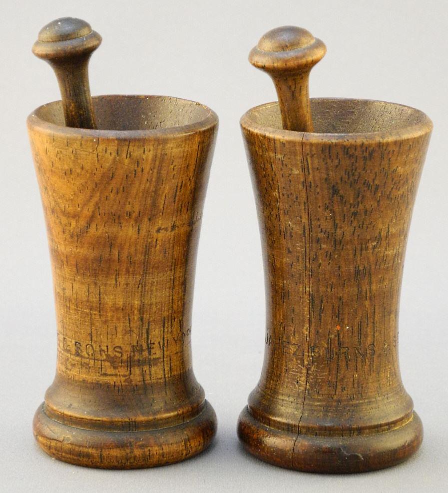 Two Coffee Related Treen Tasting/ Mixing Mortars & Pestles. (1 of 8)