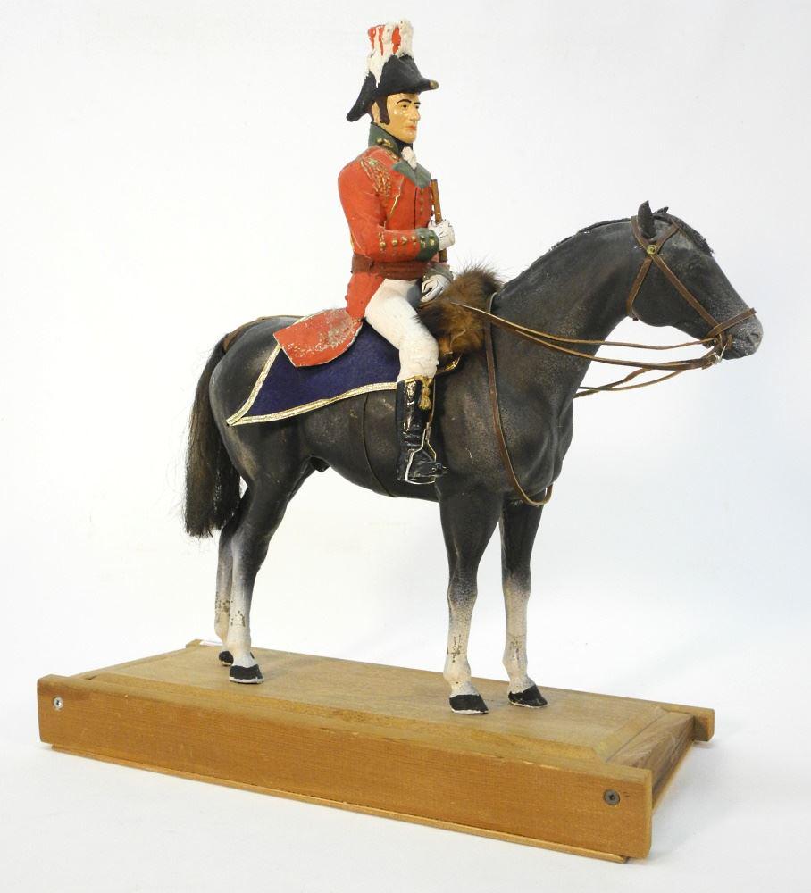 Papier Mache Statue of the Duke of Wellington, 18 1/4 High.: Papier Mache Statue of the Duke of Wellington, 18 1/4 High.