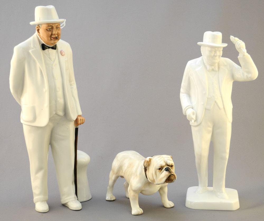 Winston Churchill Group: 2 Royal Doulton/ 1 Spode.: Winston Churchill Group: 2 Royal Doulton/ 1 Spode.