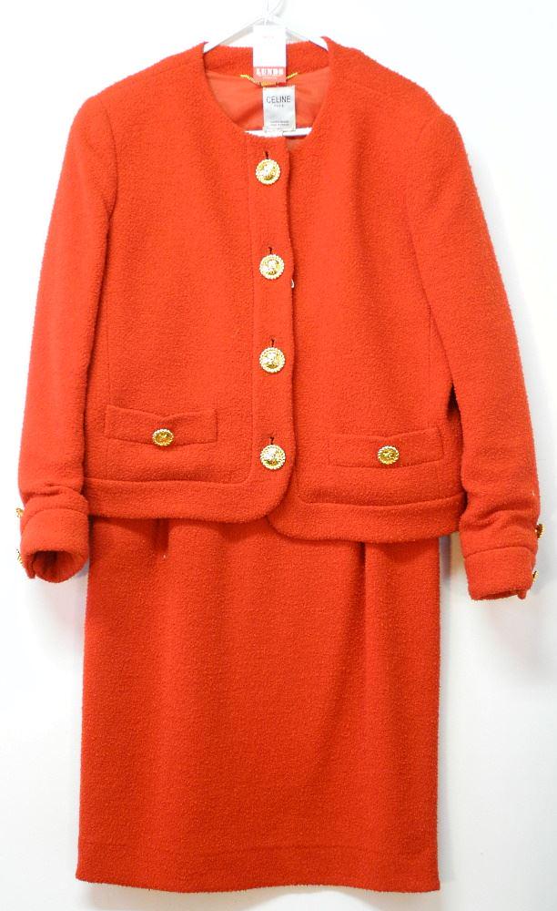 Celine Paris Haute Couture Boucle Wool Skirt & Jacket, size 10. (1 of 2)