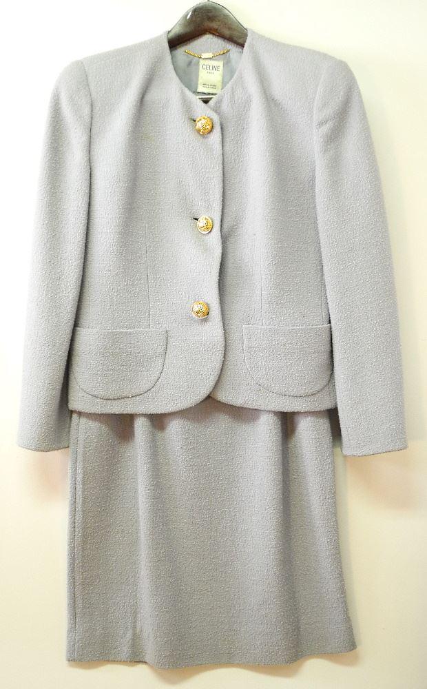 Celine Paris Haute Couture Boucle Wool Skirt & Jacket, size 10. (1 of 2)