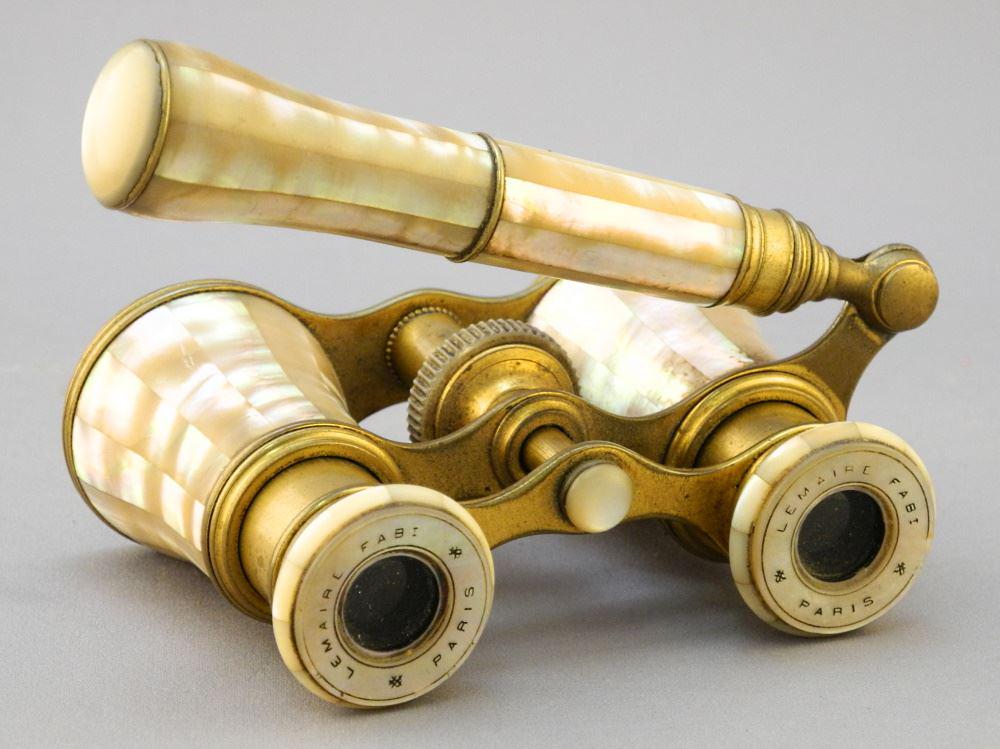 Pair of French Mother of Pearl Opera Glasses, Signed LeMaire Fabt Paris. (1 of 3)