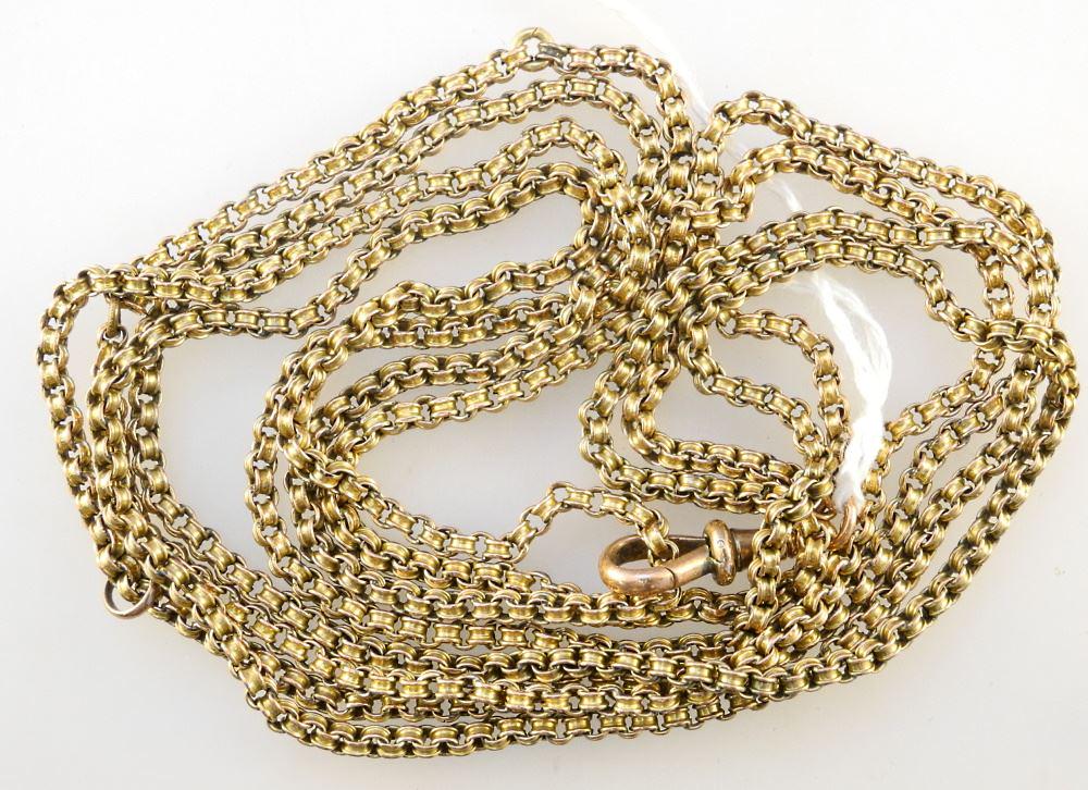 9K Gold Watch Chain, 17.7 Grams., 31" long (1 of 2)