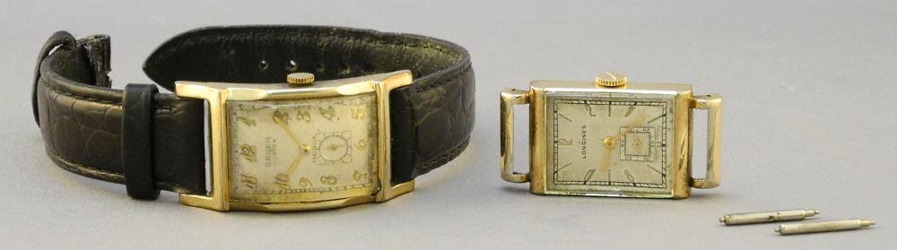 2 Vintage Gent's Watches: Gruen Curvex & Longines, As Found.: 2 Vintage Gent's Watches: Gruen Curvex & Longines, As Found.