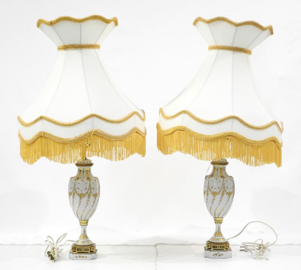 Pair of French Porcelain Table Lamps. (1 of 5)