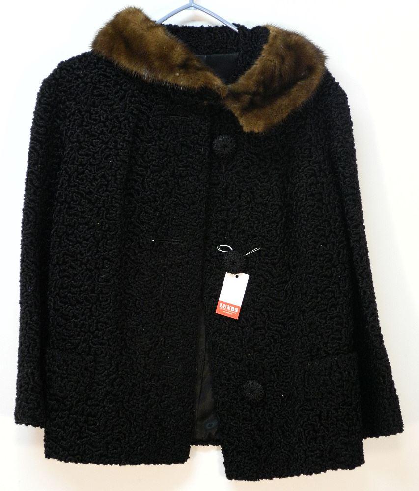 Persian Lamb Short Jacket with Mink Collar, 27" high. (1 of 1)