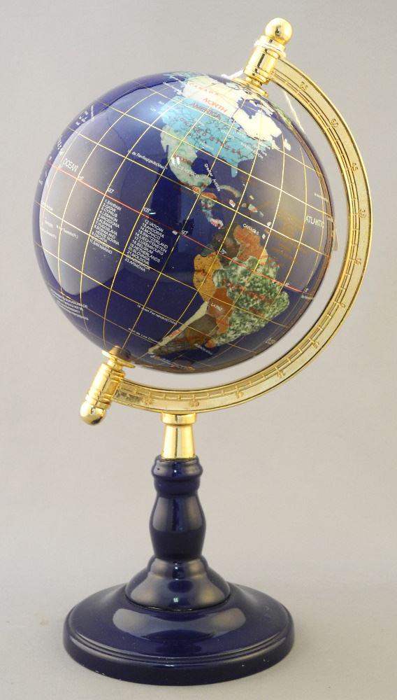 Specimen Stone Terrestrial Globe, 12" High. (1 of 2)