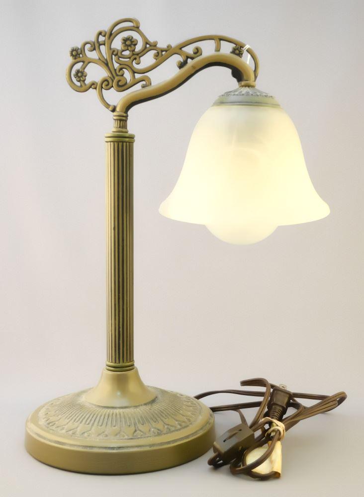 Desk Top Lamp with Brass Base, 15" High. (1 of 1)
