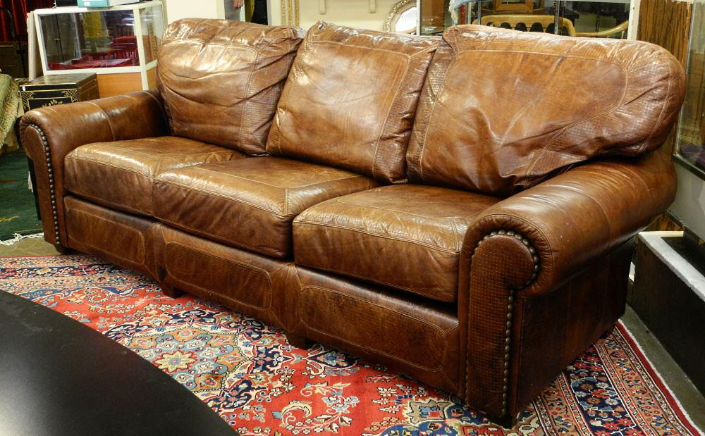 Stickley Fine Upholstery "Leather Sofa", 100" Length. (1 of 6)