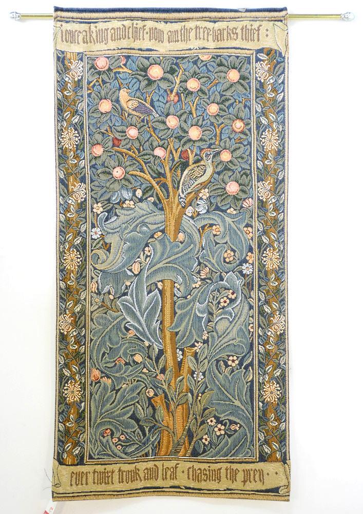 William Morris English Arts & Crafts-Style Tapestry, 39 1/2" x 19".: William Morris English Arts & Crafts-Style Tapestry, 39 1/2" x 19".