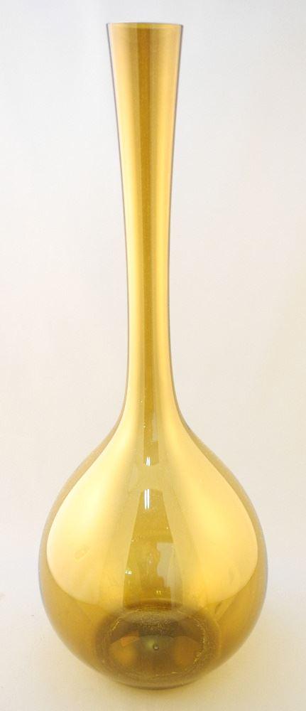 Mid-Century Amber Glass Bottle Vase, 19 1/2" High. (1 of 1)