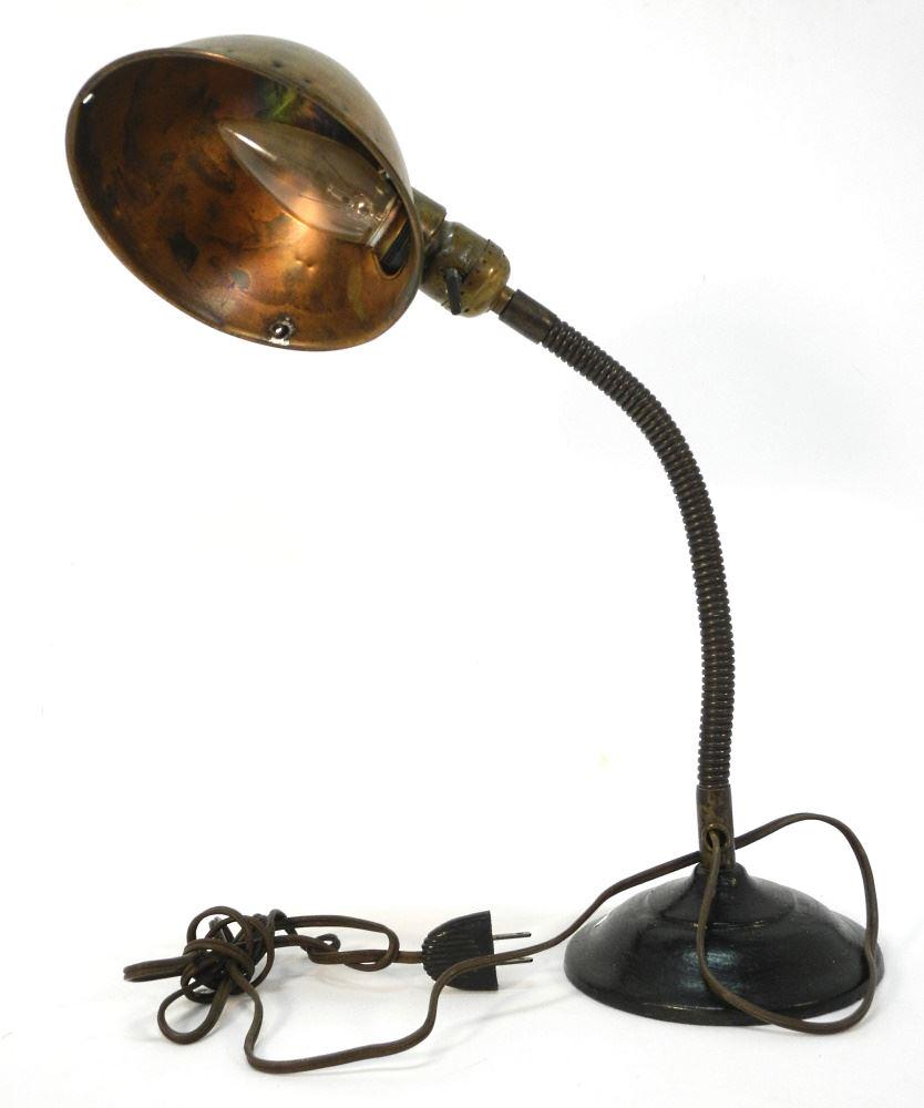 Desk Lamp with Copper Shade, 22 1/2" High. (1 of 2)