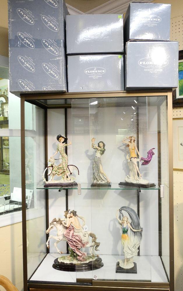 Collection of 5 Florence Armani Figurines; Bicycle, Dancer, Seashore , Rainbow, Swept Away. (1 of 4)