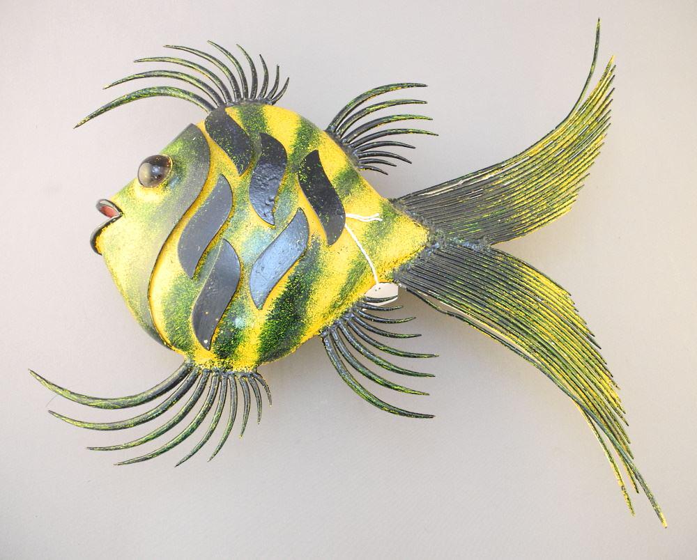 Enameled Metal "Fish" Wall Lamp, 17 1/2" Length. (1 of 2)