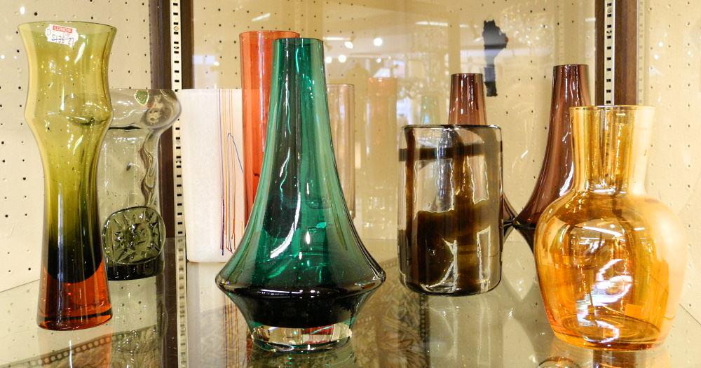 Collection of 10 Art Glass Vases, Some Marked with Foil Stickers, Largest 8 1/2" High. (1 of 1)