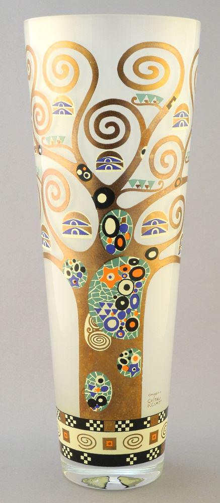 Italian Glass Vase "Omaggio a Gustav Klimt", 12 3/8" High. (1 of 3)