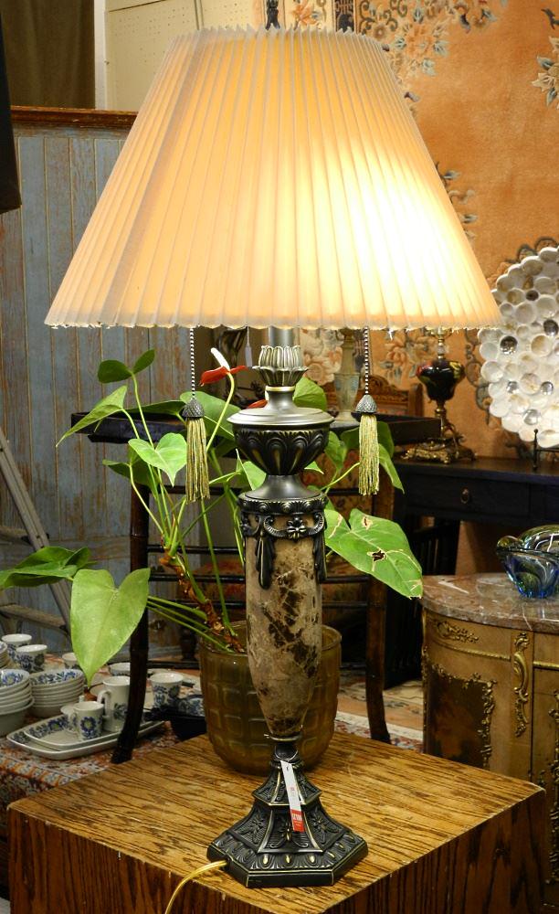 Lamp with Stone Sculptural Body, 34 1/4" High. (1 of 1)