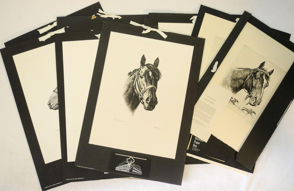 6 Talio-Chrome Calendars, Various Artists, Approx. 9" x 7 1/2", C.1950 Kentucky Derby Winners. (1 of 4)