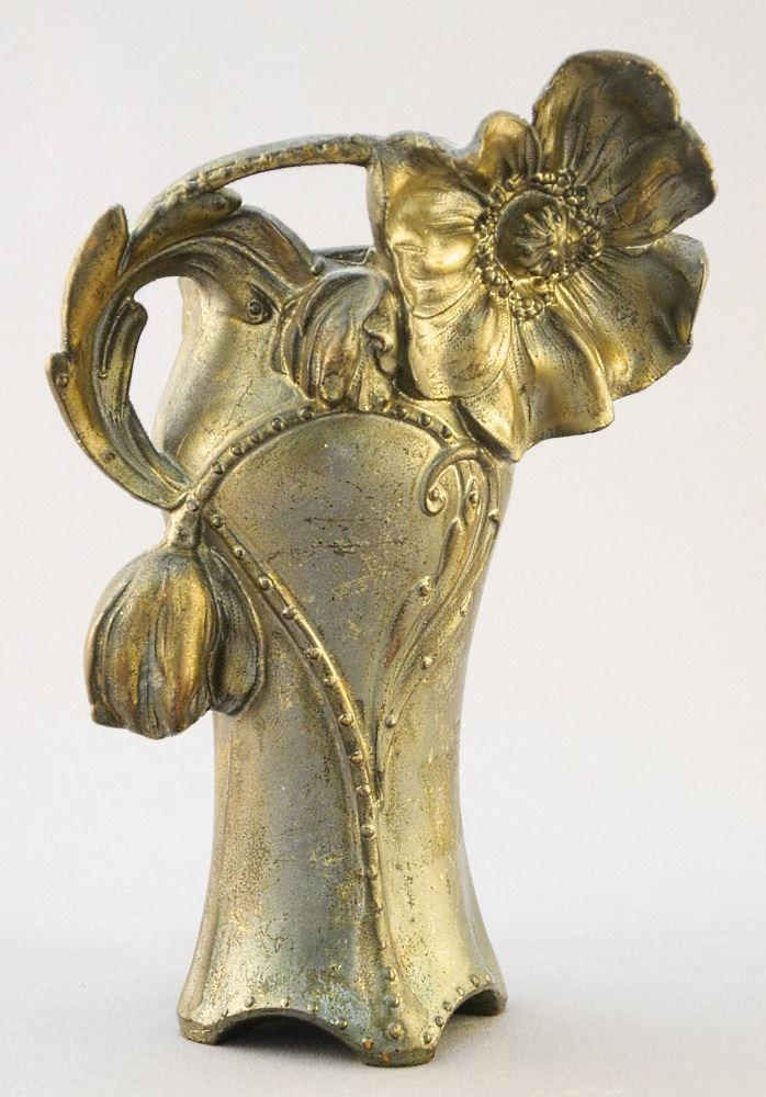 Bronze Finish Zinc Art Nouveau Vase, Model 427, 6 3/4"High. (1 of 4)