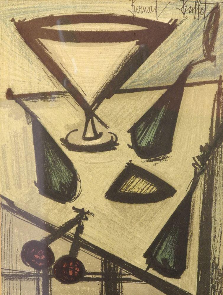 Colour Print After Bernard Buffet, 12" x 9". (1 of 3)