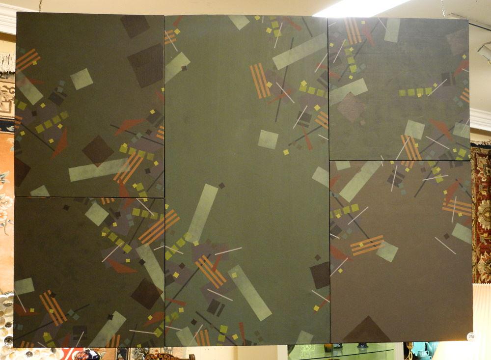 Quadtych Acrylic on Canvas Signed Byron Johnstad 2012 Verso, 36" x 50" "November Landscape". (1 of 2)
