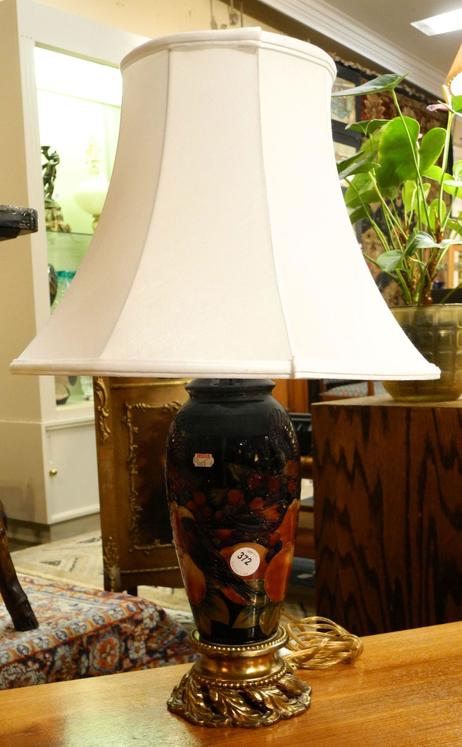 Moorcroft "Finches" Table Lamp, 25" High. (1 of 3)
