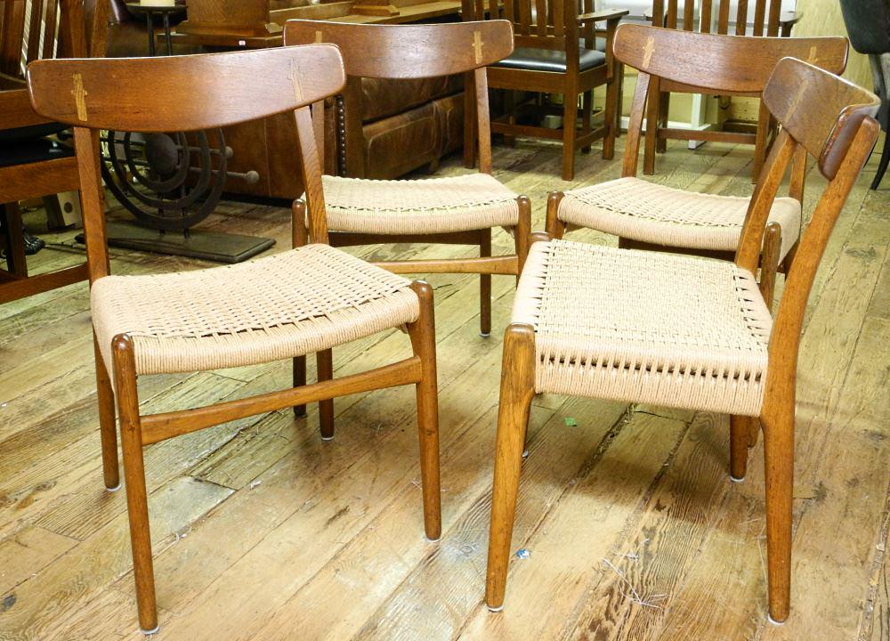 4 Hans Wegner CH23 Teak Dining Chairs, 29 1/2". (1 of 13)