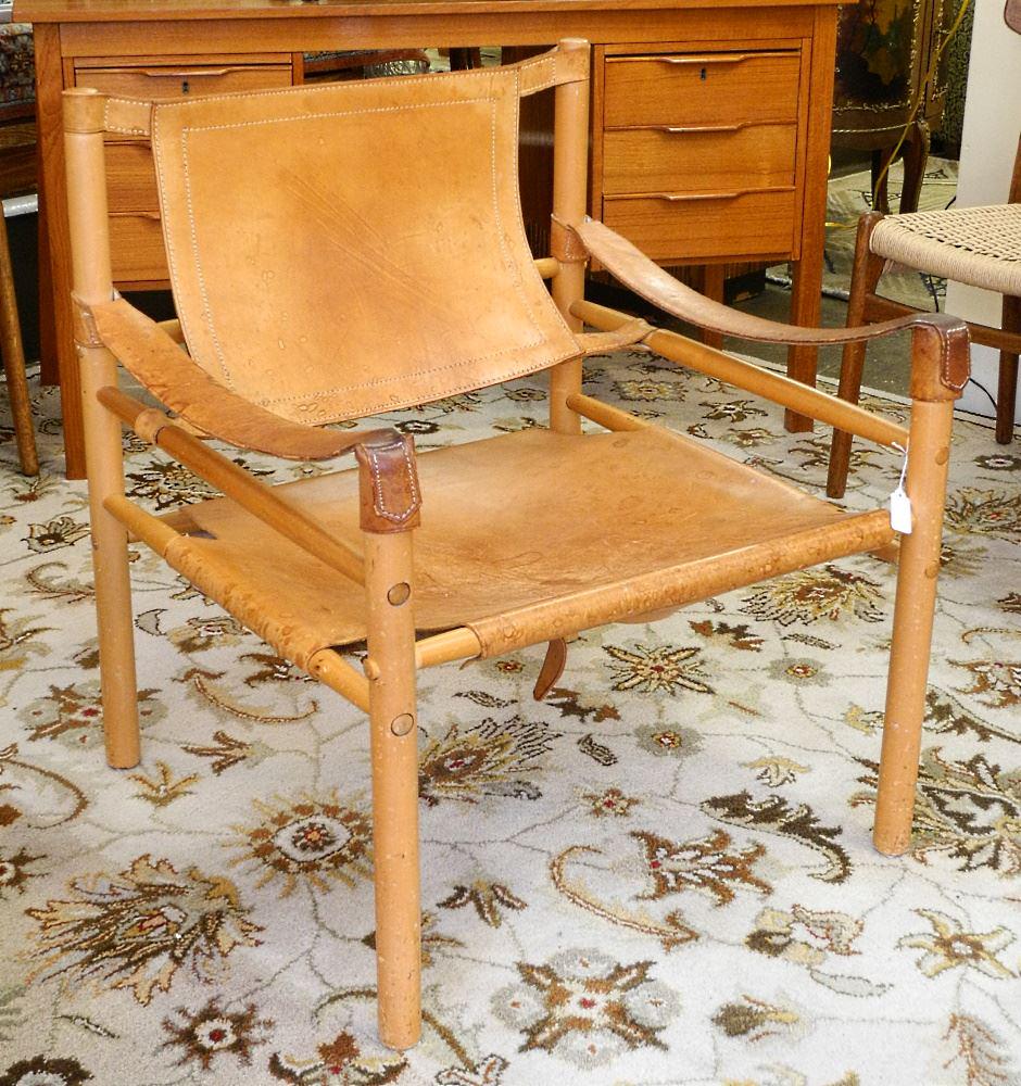 Sirocco Safari Chair By Arne Norell, 30 3/8" High.: Sirocco Safari Chair By Arne Norell, 30 3/8" High.