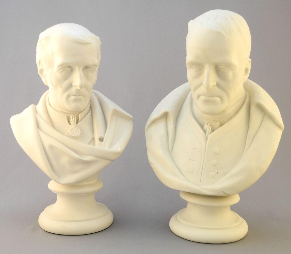 2 Parian Busts of The Duke of Wellington, 11 3/4" High. (1 of 3)
