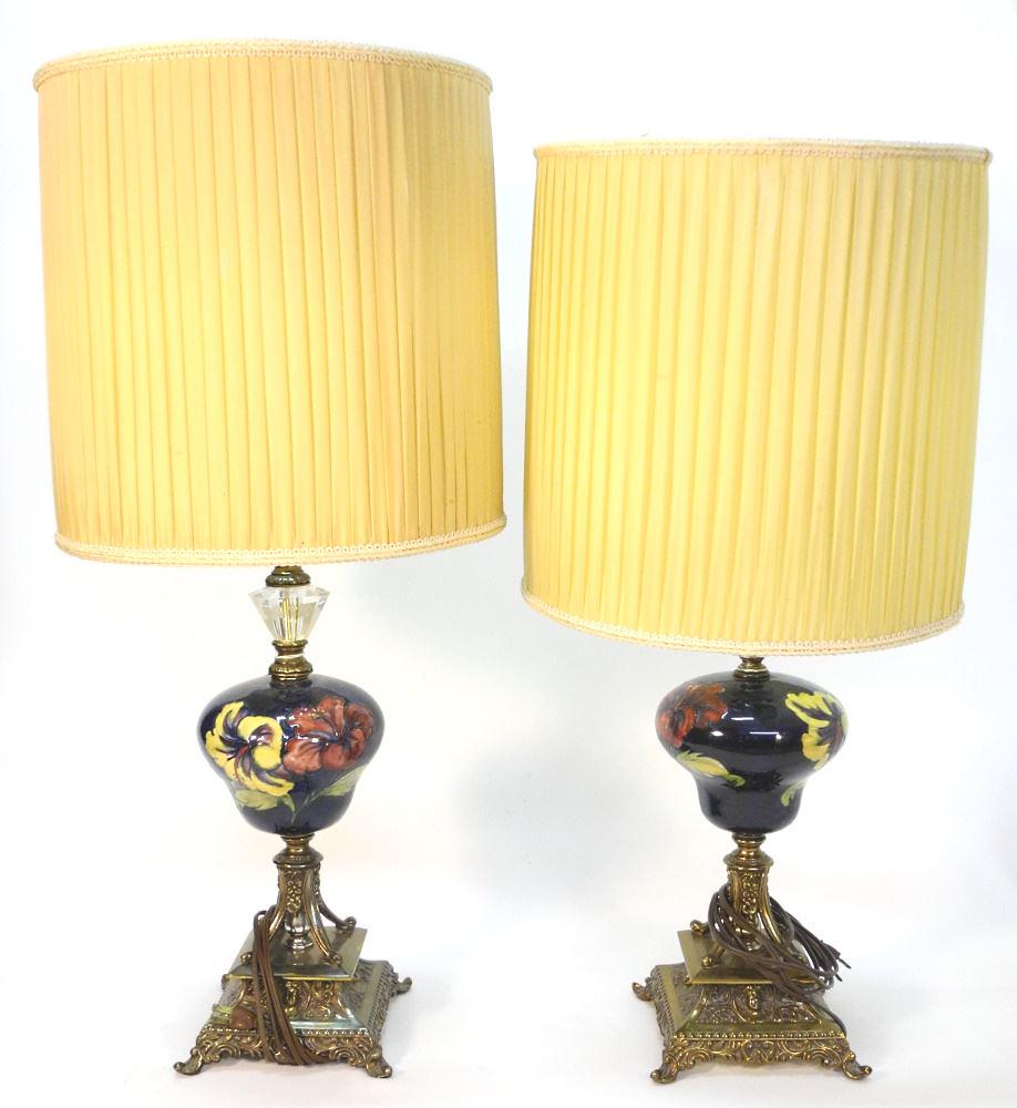 Pair of Moorcroft Lamps, 31 1/4" High. (1 of 2)