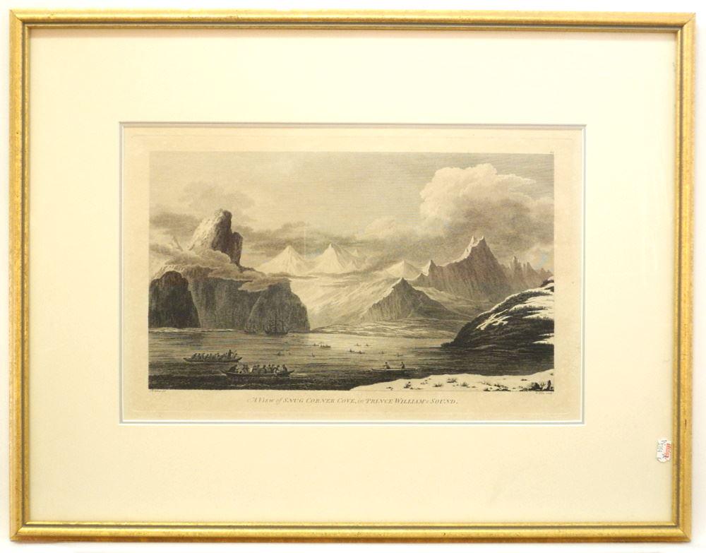 3 Engravings After J. Webber, Largest 10 1/2" x 16 1/4", "Oonalash -ka"(2) & "Prince Williams (1 of 5)