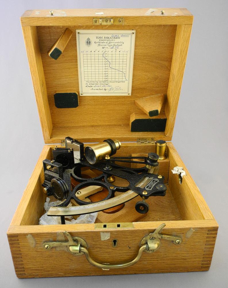 Heath & Co "Hezzanith" Sextant in Case, 5 3/8" x 11" x 10 3/8". (1 of 7)