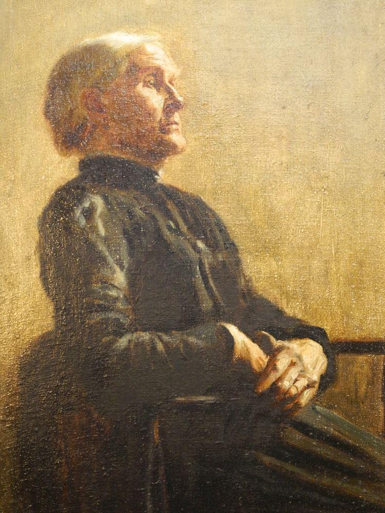 Unsigned Oil on Canvas Mounted on Board, 26 1/2" x 17 1/2", "Portrait Of An Old Women". (1 of 2)