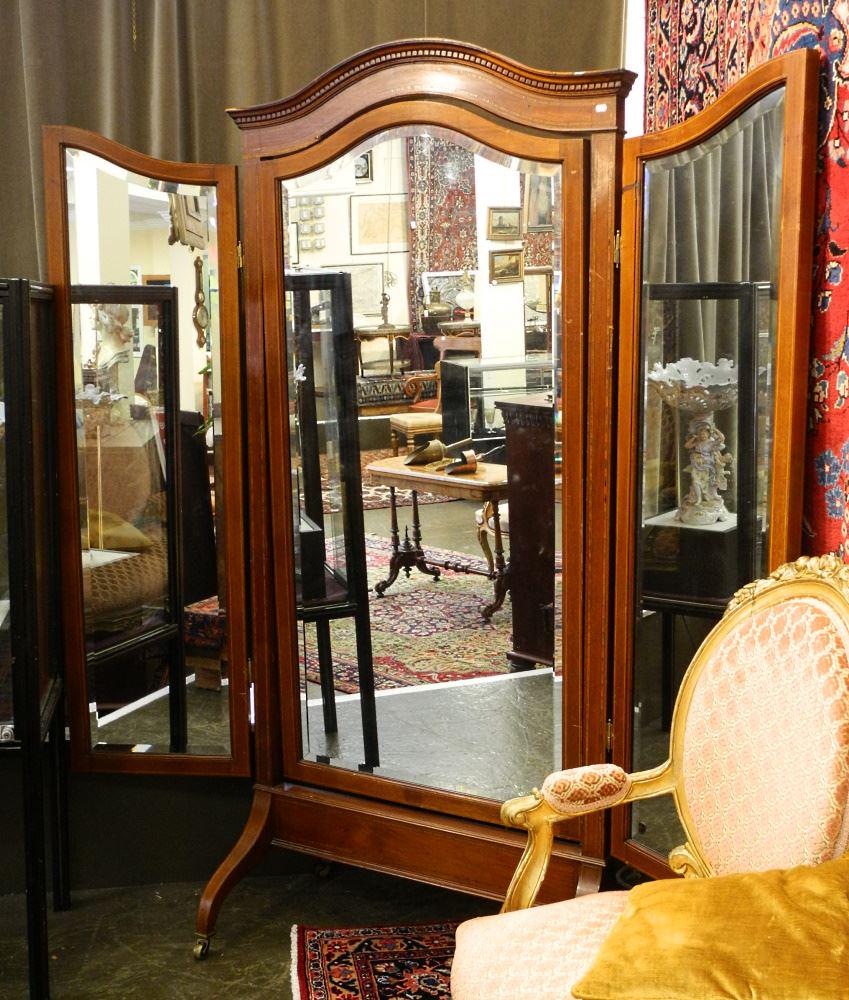 Full Length Mirror with Wings, 80" High.: Full Length Mirror with Wings, 80" High.