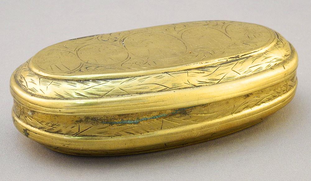 Dutch Brass Tobacco Box, 4 1/2" Wide. (1 of 5)