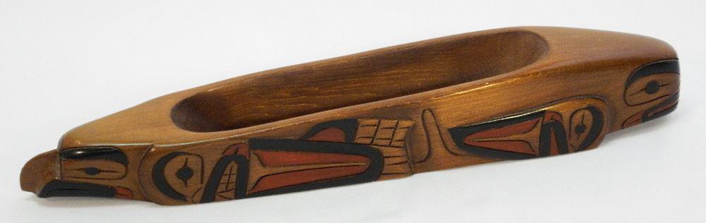 "Beluga Whale Frog Crest" Carving signed Tom Williams, 21 1/2" length.: "Beluga Whale Frog Crest" Carving signed Tom Williams, 21 1/2" length.