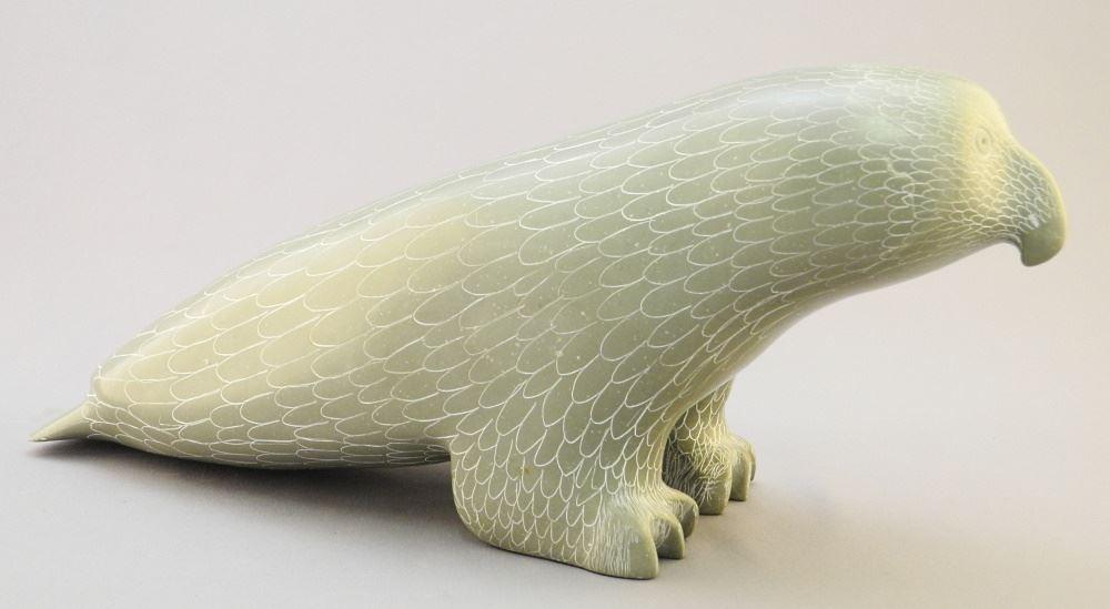 Inuit Stone Ptarmigan Signed with Syllabics & E9-519, 13 3/4" Length, Scratch & Peck Mark. (1 of 4)