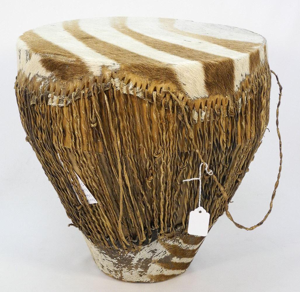 African Drum, 15 1/2" High. (1 of 3)