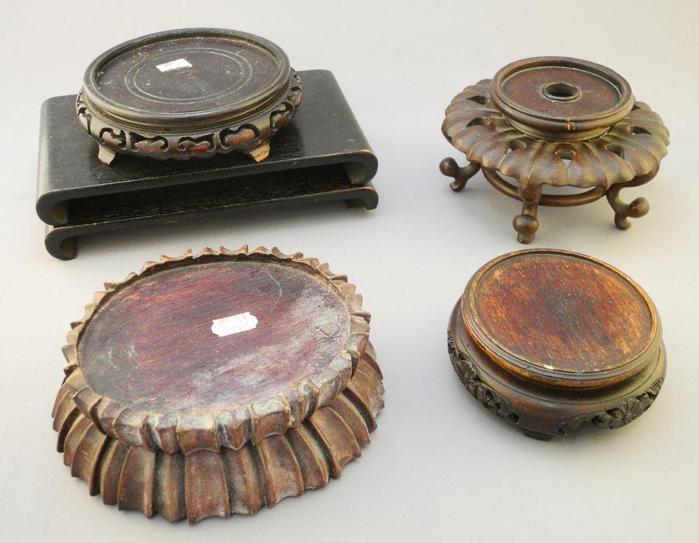 6 Chinese Vase Stands, Largest 8" Wide. (1 of 1)