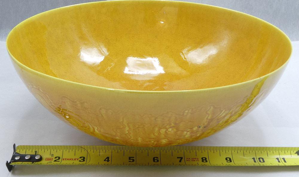 Yellow Egg Shell "Imperial Dragon" Punch Bowl, Hongzhi Mark, 11 1/2", 20th C. (1 of 9)