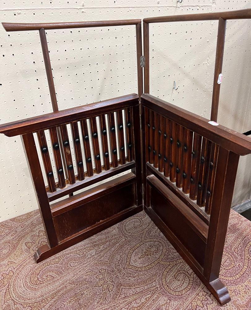 2 Japanese Folding Wood Stands, 15 1/2" & 24 1/4" Length.: 2 Japanese Folding Wood Stands, 15 1/2" & 24 1/4" Length.