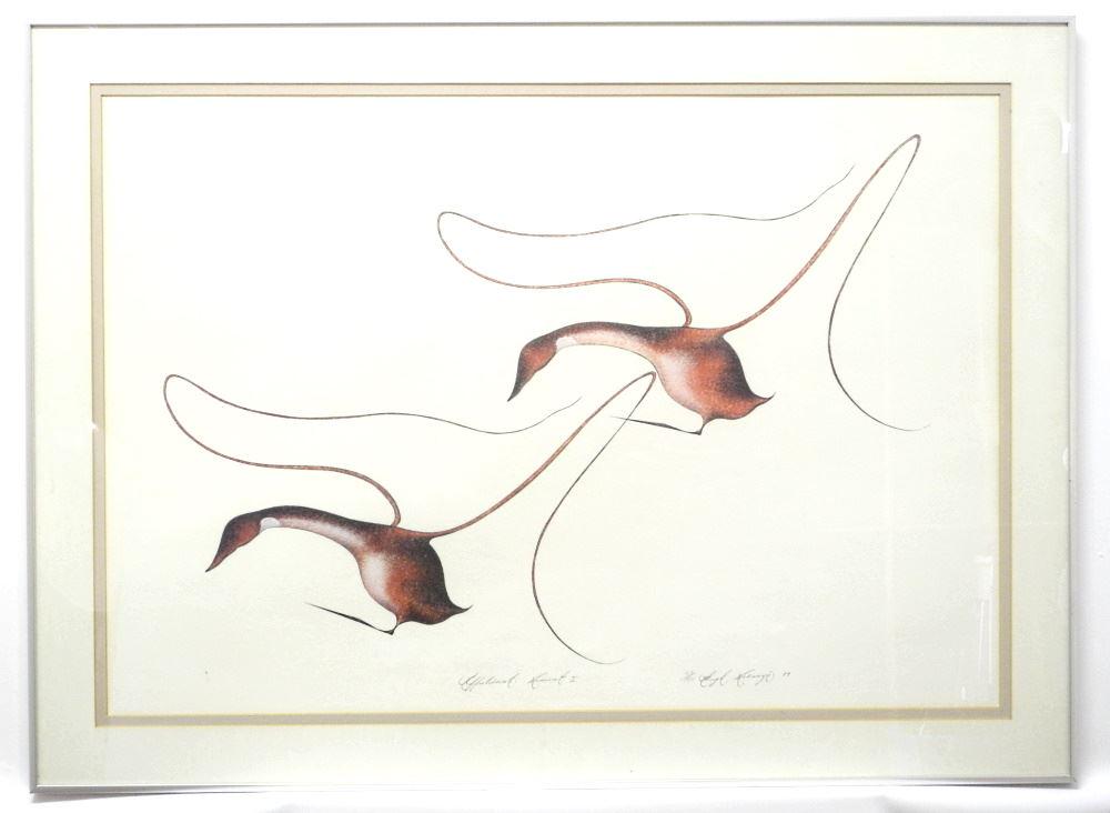 Pair of Prints Signed Hugh McKenzie, 21 1/2" x 30 1/2", "Affectionate Moments 1" "Free Spirit". (1 of 8)