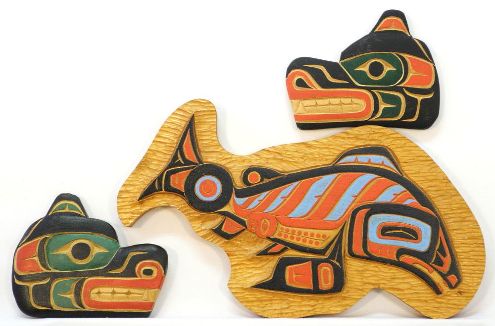 3 Northwest Coast Carvings: 2 "Bear" signed James Speck Jr. & 1 signed Mat Bing. (1 of 2)
